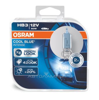 HB3 12V- 60W (P20d) (белый яркий свет-голуб.оттен.) Cool Blue Intense (2шт.) DuoBox 9005CBI-HCB (пу.2)